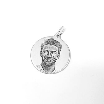 Zilveren Hanger rond met foto