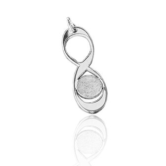 zilveren infinity hanger met vingerafdruk