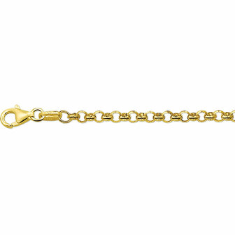 14k gouden jasseron collier 3,3 mm 45 cm lang