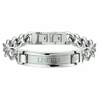 Edelstalen herenarmband met naam of vingerafdruk