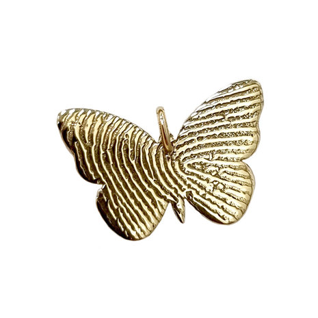 14K Gouden vlinder hanger met vingerafdruk