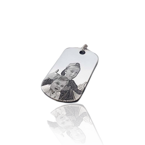 Zilveren Dog Tag met foto