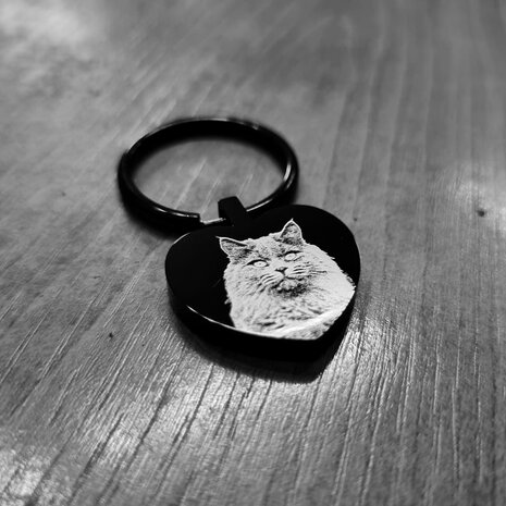 foto sleutelhanger zwart hart