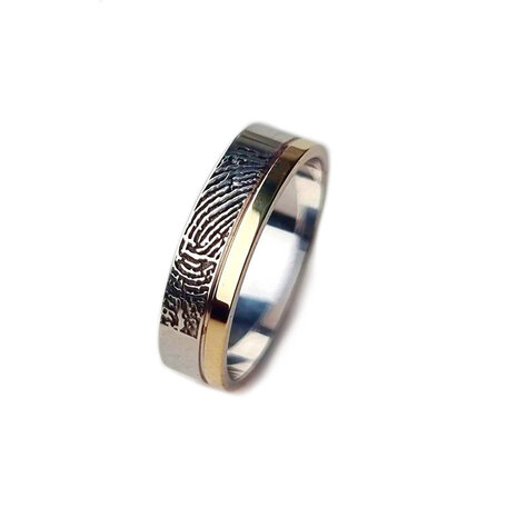 Ring zilver en goud 5 mm